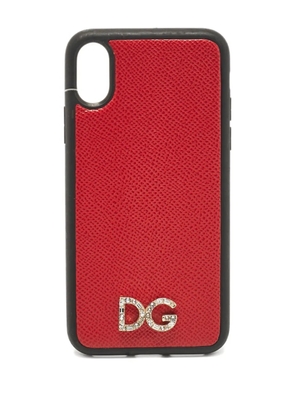 Dolce & Gabbana Pre-Owned Leather DG Logo iPhone X case - Red