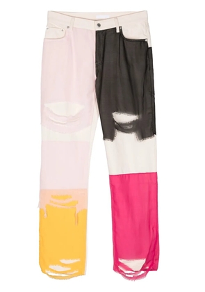 Helmut Lang panelled low-rise straight-leg jeans - Neutrals