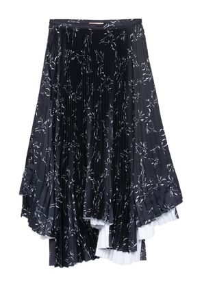 Plan C pleated printed skirt - Black