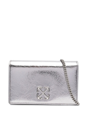 Off-White Pre-Owned Jitney leather clutch bag - Silver