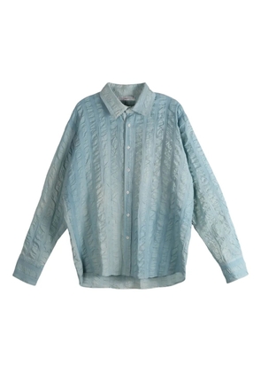 ELISE Joan crinkled cotton shirt - Blue
