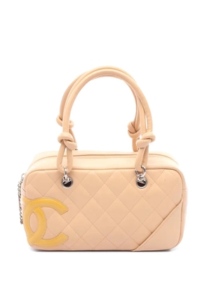 CHANEL Pre-Owned Cambon line mini bowling handbag - Neutrals