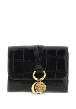 Chloé small Alphabet crocodile-effect leather wallet - Black