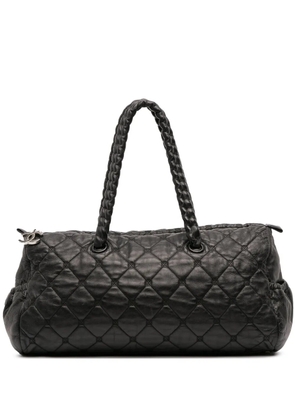 CHANEL Pre-Owned 2008-2009 Quilted Lambskin Hidden Chain Bowler Bag handbag - Black