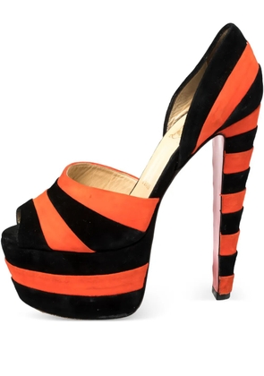 Christian Louboutin Pre-Owned 150mm striped sandals - Black