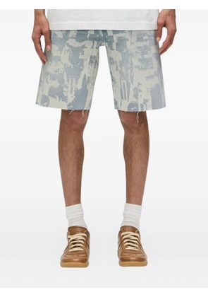 Purple Brand paint-effect denim shorts - Blue