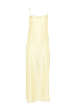 6397 embroidered dot maxi dress - Yellow