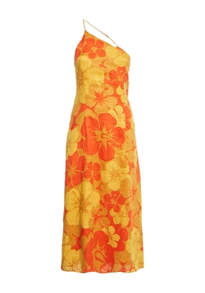 Faithfull the Brand one-shoulder floral-print midi dress - Yellow