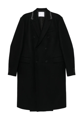 sacai double-breasted coat - Black