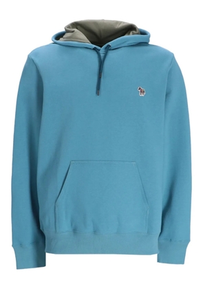 Paul Smith logo-patch cotton hoodie - Blue