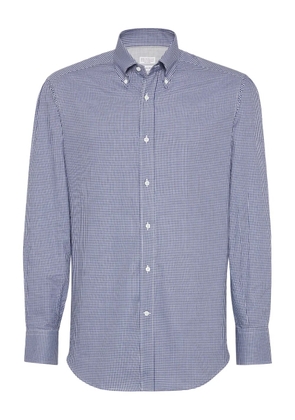 Brunello Cucinelli gingham-check button-down shirt - Blue