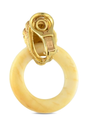 Zolotas 18K yellow gold Lion Head agate earrings