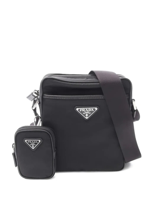 Prada Pre-Owned triangle-logo crossbody bag - Black