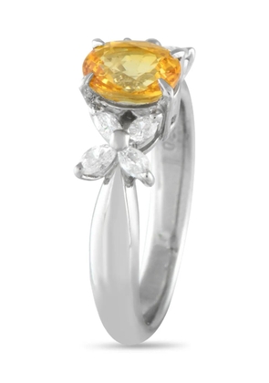 LB Exclusive platinum diamond and sapphire ring - Silver