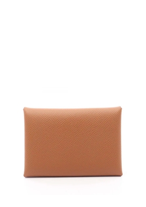 Hermès Pre-Owned 2024 Epsom Calvi Card Holder coin pouch - Brown