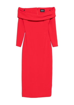 Solace London Yuni off-shoulder midi dress - Red