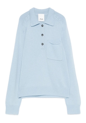 Allude polo-neck patch-pocket sweater - Blue