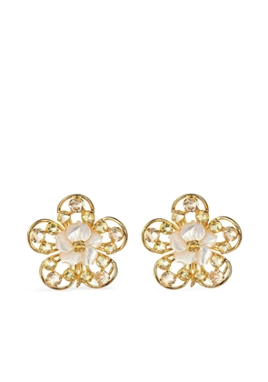 Bounkit Jewelry flower earrings - Gold