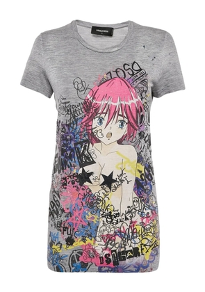 DSQUARED2 pre-owned anime graffiti T-shirt - Grey