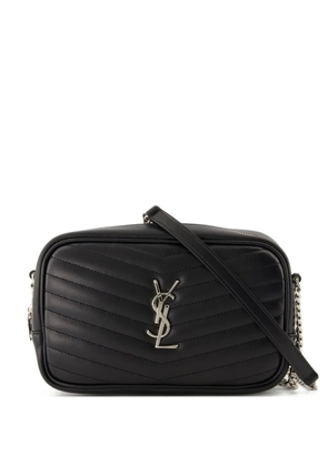 Saint Laurent mini Lou chevron logo shoulder bag - Black