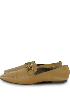 Hermès Pre-Owned Time horse-embellishment leather loafers - Neutrals