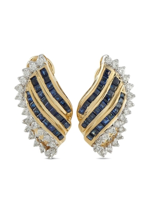 LB Exclusive 18K yellow gold diamond and sapphire earrings