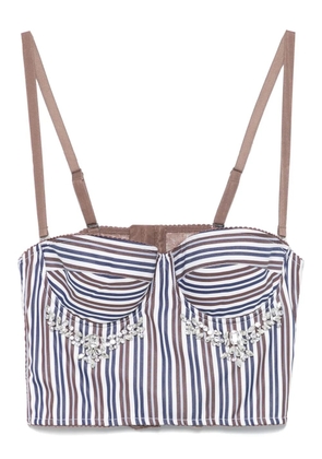 DES PHEMMES striped corset top - Brown