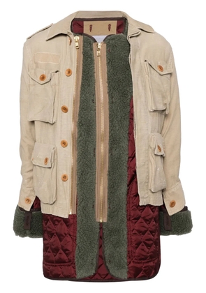 Kolor padded design jacket - Brown