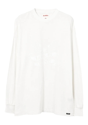 KAMIYA Eagle-print long-sleeve T-shirt - White
