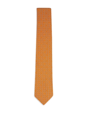Ferragamo paper-plane-print tie - Orange