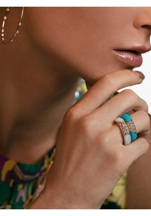 Uniform Object 18K yellow gold diamond and turquoise ring