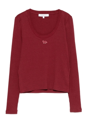 Maison Kitsuné logo-embroidered long-sleeve top