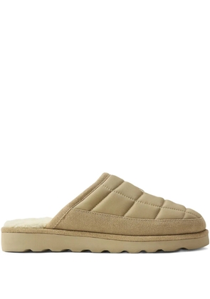 Polo Ralph Lauren quilted suede-panelling slippers - Neutrals