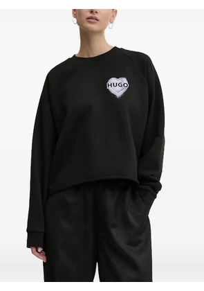 HUGO heart logo sweatshirt - Black