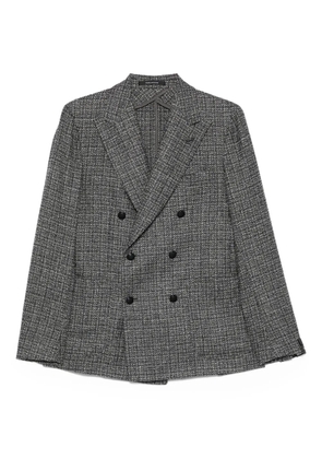 Tagliatore double-breasted textured blazer - Black