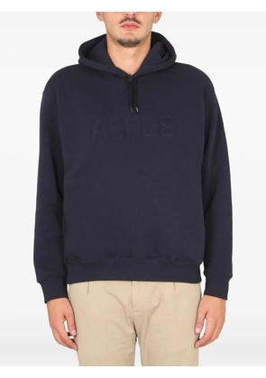 ASPESI embossed-logo hoodie - Blue