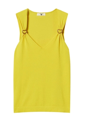 TWINSET heart-buckle detailing tank top - Yellow