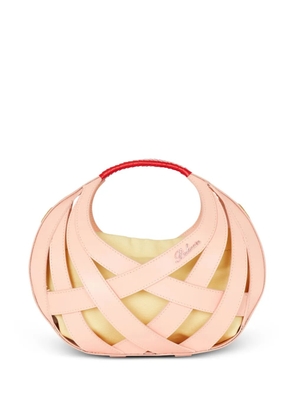 Balmain basketweave leather tote bag - Orange