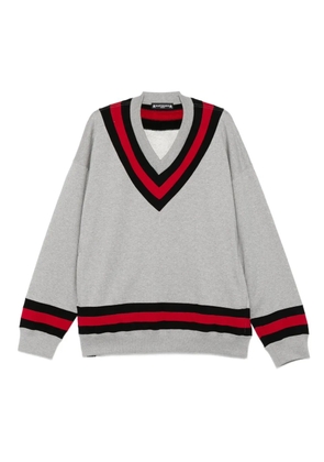 Mastermind Japan v-neck varsity sweater - Grey