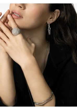 Parulina 18K white gold Thorn Briar diamond hoop earrings - Silver