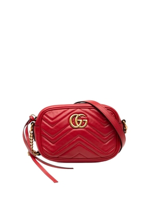 Gucci Pre-Owned 2016-2025 Mini GG Marmont Matelasse Leather crossbody bag - Red