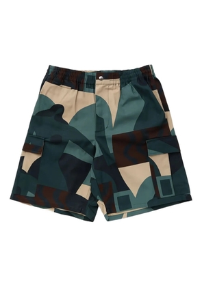 BY PARRA cargo-pocket abstract-print shorts - Green