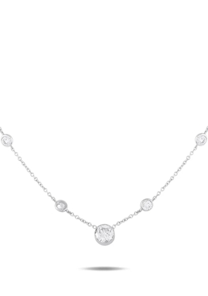 LB Exclusive 18K white gold diamond station necklace