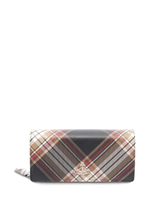 Vivienne Westwood Pre-Owned Orb-logo plaid wallet - Brown