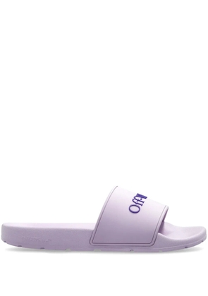 Off-White logo flip flops - Purple