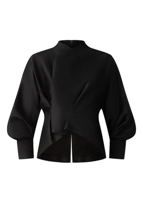 Shanghai Tang mock-neck balloon-sleeve top - Black
