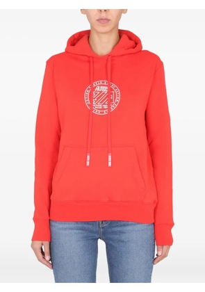 Autry circular-logo cotton hoodie - Red