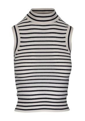 Nili Lotan striped mock-neck top - White