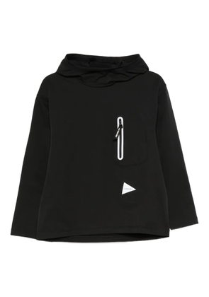 and Wander zip-pocket hoodie - Black
