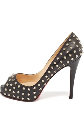 Christian Louboutin Pre-Owned studded peep-toe pumps - Black